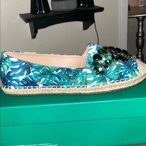 Brand new Lauren Lorraine Blue and Green Espadrilles